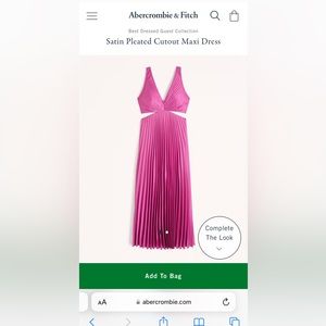 Satin Pleated Cutout Maxi Dress